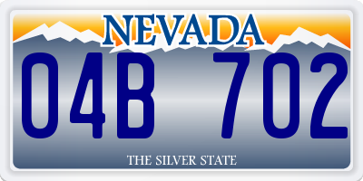 NV license plate 04B702