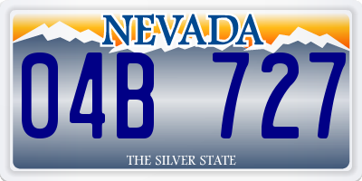 NV license plate 04B727