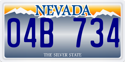 NV license plate 04B734