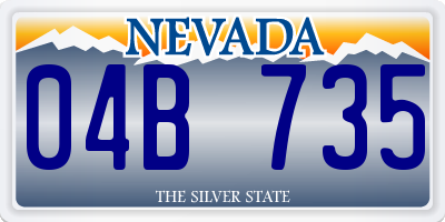NV license plate 04B735