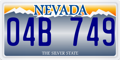 NV license plate 04B749