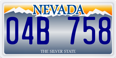 NV license plate 04B758