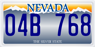 NV license plate 04B768