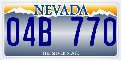 NV license plate 04B770