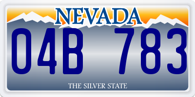 NV license plate 04B783