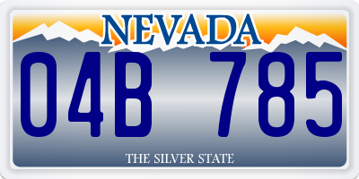 NV license plate 04B785