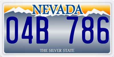 NV license plate 04B786