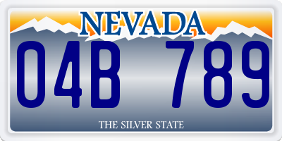 NV license plate 04B789