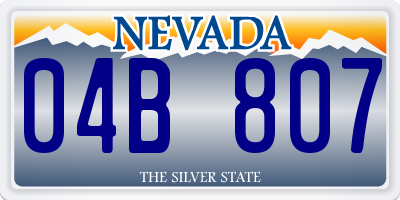 NV license plate 04B807