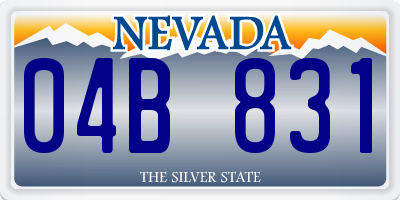 NV license plate 04B831