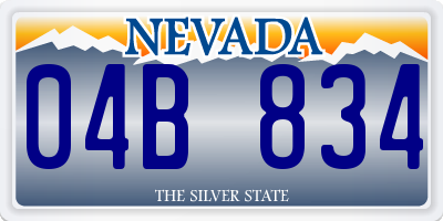 NV license plate 04B834