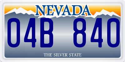 NV license plate 04B840