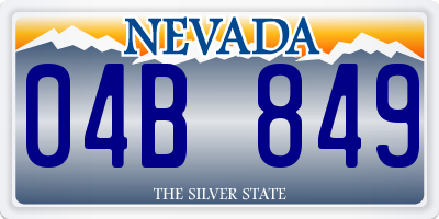 NV license plate 04B849