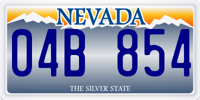 NV license plate 04B854