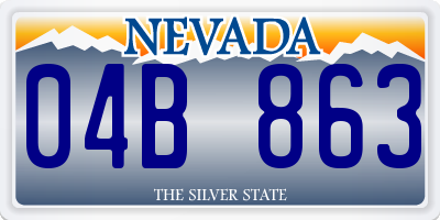 NV license plate 04B863