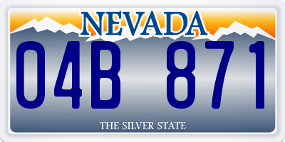 NV license plate 04B871