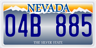 NV license plate 04B885