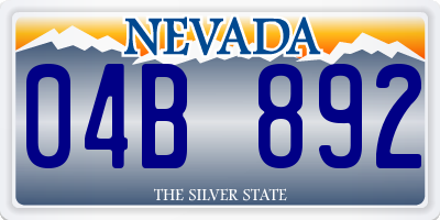 NV license plate 04B892