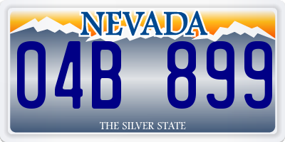 NV license plate 04B899