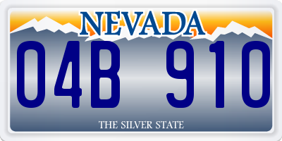 NV license plate 04B910