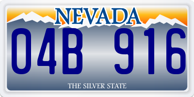 NV license plate 04B916