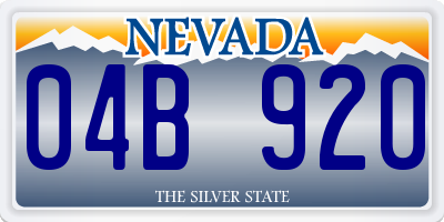 NV license plate 04B920