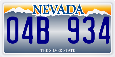 NV license plate 04B934