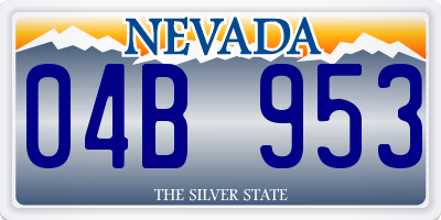 NV license plate 04B953