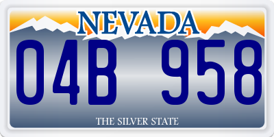 NV license plate 04B958