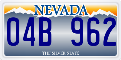 NV license plate 04B962