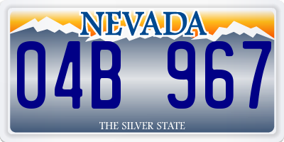 NV license plate 04B967