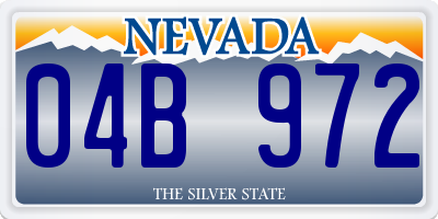NV license plate 04B972