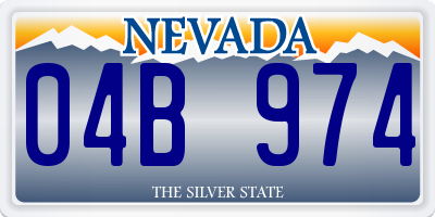 NV license plate 04B974