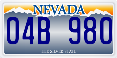 NV license plate 04B980