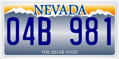 NV license plate 04B981