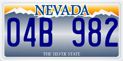 NV license plate 04B982