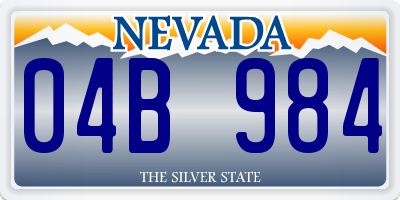 NV license plate 04B984