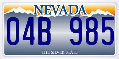NV license plate 04B985