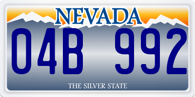 NV license plate 04B992