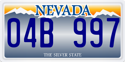 NV license plate 04B997