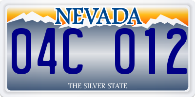 NV license plate 04C012