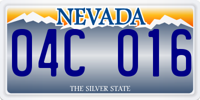 NV license plate 04C016