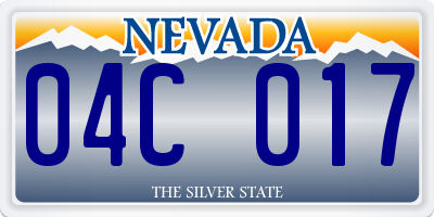 NV license plate 04C017