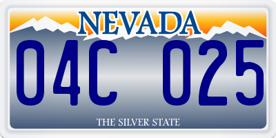 NV license plate 04C025