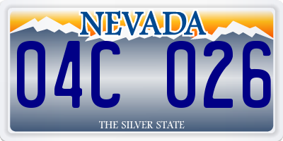 NV license plate 04C026