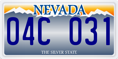 NV license plate 04C031