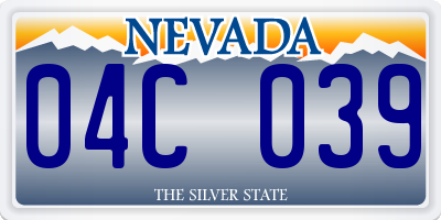 NV license plate 04C039