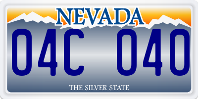 NV license plate 04C040