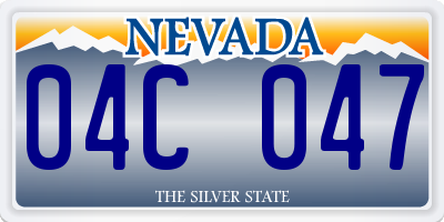 NV license plate 04C047