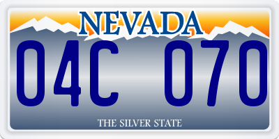 NV license plate 04C070
